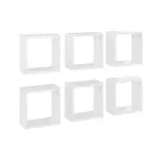 Wall Cube Shelves 6 Pcs High Gloss White 30 X 15 X 30 Cm