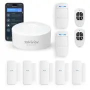 Home System Wireless, DIY Door Alarm System, App Alerts, 10-Piece Kit, No Mon...