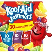 Kool-Aid Jammers Tropical Punch (Grape & Cherry Artificially 30 ct Box, 6 fl oz