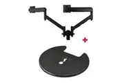 Atdec AWMS-2-D13 Dual 690mm Dynamic Monitor Arms + 135mm Post / 8kg (17.6lb) Flat and Curved Screens + Grommet Clamp Desk Fixing, Black