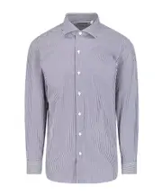 Finamore 1925 Striped Button-Down Shirt 44,40,41,42,43 Gray