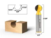 5/8" Diameter Ball End Grooving Router Bit - 1/2" Shank - Yonico 14072