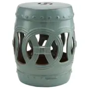 Outsunny Outdoor Side Table 17.3"X13.6"X13.6" Composite Frame Antique-Blue Green