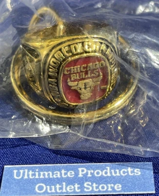 Chicago Bulls Championship Gold* Ring -Key Chain 1991-1992-1993 Kodak Three Peat