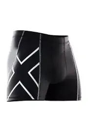 SALE | 2XU Mens Compression 1/2 Shorts - Black/Silver