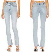 Alexander Wang Women's 26 Stovepipe Dipped Back in Skinny Pebble Beach NWT $325