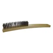 JOSCO 5-Row Steel Bristle Wood Long Handle Wire Brush
