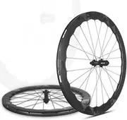 50-45mm Wave Rims, Disc Brake 700C Carbon Fiber Road Bike Wheels HG Thru Axle Hub for 8-12 Speed Cassette, Compatible with Tubeless & Clincher