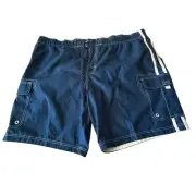 Ocean Pacific Mens 3XL Tugger Board Shorts Cargo Pockets Striped Swim Trunks