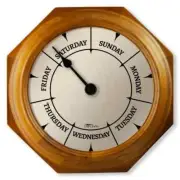 NEW OAK 7 Day of Week WALL CLOCK Dementia Memory Loss Alzheimers Calendar