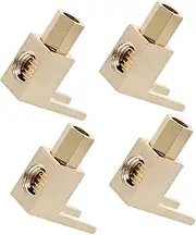 Generic High Conductivity Speaker Banana Plugs 4pcs L-Shaped Right Angle Copper Connector Clips for Audio
