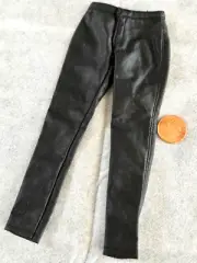 ✅ 1/6 Scale Female Black Leather Like Pants SLIM fit 12" Phicen TBLeague figures