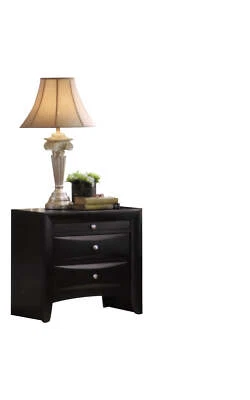 Ireland Black Nightstand - Modern Bedside Table