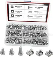 ULTECHNOVO Professional Tool Kit 1 Set Cage Nuts Computer Rack Mount Screws Square for Square Holes Sturdy Constructi