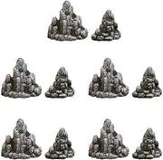 10pcs Simulated Mini Rockery Figurines Accessories Micro Landscape Rockery Home Desktop Decor Rockery Landscape Decor Miniature Rockery Figurine Fish Resin Zen Garden Aquarium