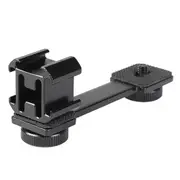 Camera Hot Shoe Bracket Three-Head Hot Shoe Accessories Suitable For Mircophone And Flash Black