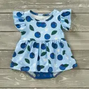 Pete + Lucy Blueberry Bushel Girl Infant Romper NWT Size 6-9 Month Blue Summer