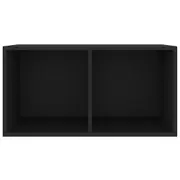 Vinyl Record Holder Storage Box Black 71x34x36cm Engineered Wood Display Cabinet