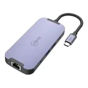 Cruxtec CDK10-SG USB-C to Dual HDMI 4K/60hz Mini Docking - 100W USB-C PD / 85W Host , 2x HDMI , 1x RJ45 , 2x USB3.0, 2x USB 2.0 , 1x USB-C 5Gbps/s , 3.5mm Audio Jack [CDK10-SG]