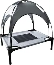 Generic Elevated Bed with Canopy, Dog Bed for Outdoor, Waterproof Removable Shade Cooling Bed, Dog Camping Bed for Beach, Indoor and Outdoor, Gray