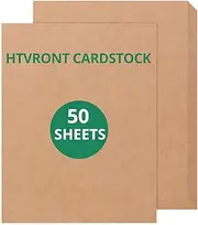 HTVRONT Kraft Thick Paper Cardstock - for Business Card, Art, Invitations, Stationary Printing | 80 lb Card Stock | 8.5 x 11 inch | Heavy Weight Cover Stock (230 gsm) | 8 1/2 x 11 | 50 Sheets Per Pack