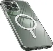 [Strong Magnet] Sinjimoru Magnetic Clear iPhone Case Compatible with MagSafe Case, Protective Cell Phone Case for MagSafe Accessories for iPhone 14, 13 & 12 Series. M-Airclo Basic iPhone 13 Pro Max
