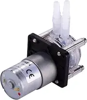DC 24V Peristaltic Pump with Silicone Tubing High Flow Water Liquid Pump Dosing Vacuum Pump Self-Priming Anti-Corrosion Adjustable Flow for DIY Aquarium Lab Analysis Dosing Black Flat Panel 24V