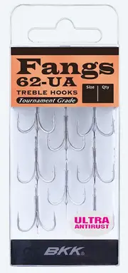 BKK Fangs 62 UA Tournament Grade Saltwater Treble Fishing Hook #3/0