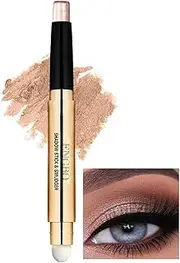 DAGEDA Eyeshadow Stick, Dual End Shimmer Eyeshadow, Pearl Eyeshadow Pencil Crayon, Waterproof, Long-lasting Glitter Eye Shadow, Cream Stick with Soft Brush for Eye Makeup (03 Rose Gold Shimmer)