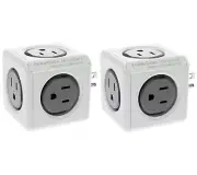 New PowerCube Original Modular 5-Socket System Set of 2 in GRAY E234380