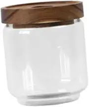 BESTOYARD Sealed Glass Storage Heatproof Jar for Spices Biscuits Tea Wooden Lid Large Capacity