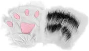 [SUPVOX] 1 Pair Plush Gloves for Cosplay and Parties Realistic Furry Mittens for Cat Lovers Soft and Comfortable Animal Fancy Dress Kit Fluffy Gloves for Performances