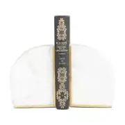 CosmoLiving by Cosmopolitan Bookends 5.55"x4" White Marble w/Gold Inlay 2-Pcs