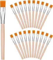 Wood Paint Brush, 20Pcs 3/5 Inch Flat Paint Brushes, Watercolor Paint Brush, Sma