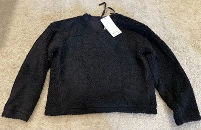 NWT Lululemon Women’s Wool Whenever Crew Size 6 Black Sweatshirt Top Sherpa