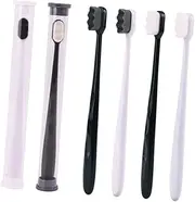 Beatifufu Bristle Toothbrushes Micro Nano Oral Care Tool with Ergonomic Handle Slip Gripping Black Hair Handle for Cleaning for Daily Oral Hygiene