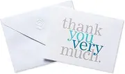 American Greetings Thank You Cards with Envelopes, Blue and Grey (50-Count)