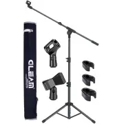 GLEAM Microphone Stand - Tripod Boom Arm Mic Stand with Carrying Bag, 2 Mic C...