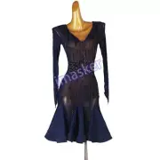 Women Latin Dance Fringe Dress Practice Clothes Professional Rumba Samba Skirt