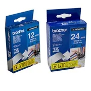 Brother Laminated White on Blue Labelling Tape - 12mm