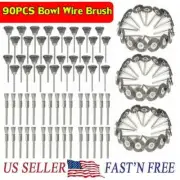 90X Stainless Steel Wire Brush Set Dremel Tool Rotary Die Grinder Removal Wheel