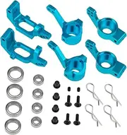 Front/Rear Arm Steering Upright Hub Carrier Mount Set for HSP 94102 94103Pro 94107 94110 94111 94112 94115 RC Cars Upgrade Parts - Blue