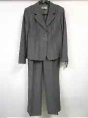 TAHARI GRAY & WHITE STRIPE DESIGN BLAZER & PANTS SUIT SET SIZE 14 - NWT
