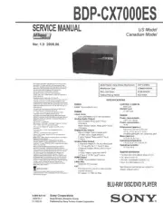 SONY BDP-CX7000ES Blu Ray DVD Service & Operating Manuals ( On CD )