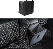 HEVLE Foldable Car Trash Can, Hanging Waterproof Leakproof Trash Can Storage Bag for Car with 3 Gallons Large Capacity, Car Storage Bag Organizer Universal Car Interior Accessories for Car (Medium)