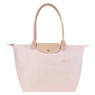 LONGCHAMP LE PLIAGE GREEN系列刺繡長把再生尼龍摺疊水餃包(大/多色選)/平行輸入/ 花粉