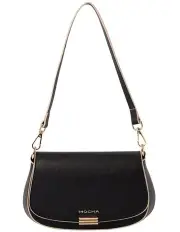 [Mocha] Daisy Crossbody Bag with Chain in Black
