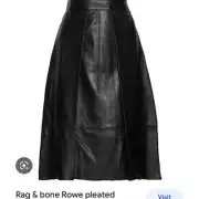 Rag & Bone A-line leather skirt