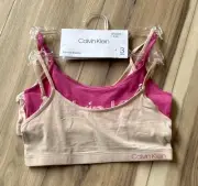 New CALVIN KLEIN Girls Bralette Bra SMALL (6/6X) Three (3) Pack Underwear