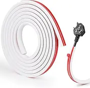 Cable Duct White Self-Adhesive, 3M Flexible Cable Duct Floor Cable Protection Semi-Round PVC Cable Cover Cable Duct Mini Cable Duct for Hiding 1 Cable, Cable Strip for Wall, 15 mm x 10 mm